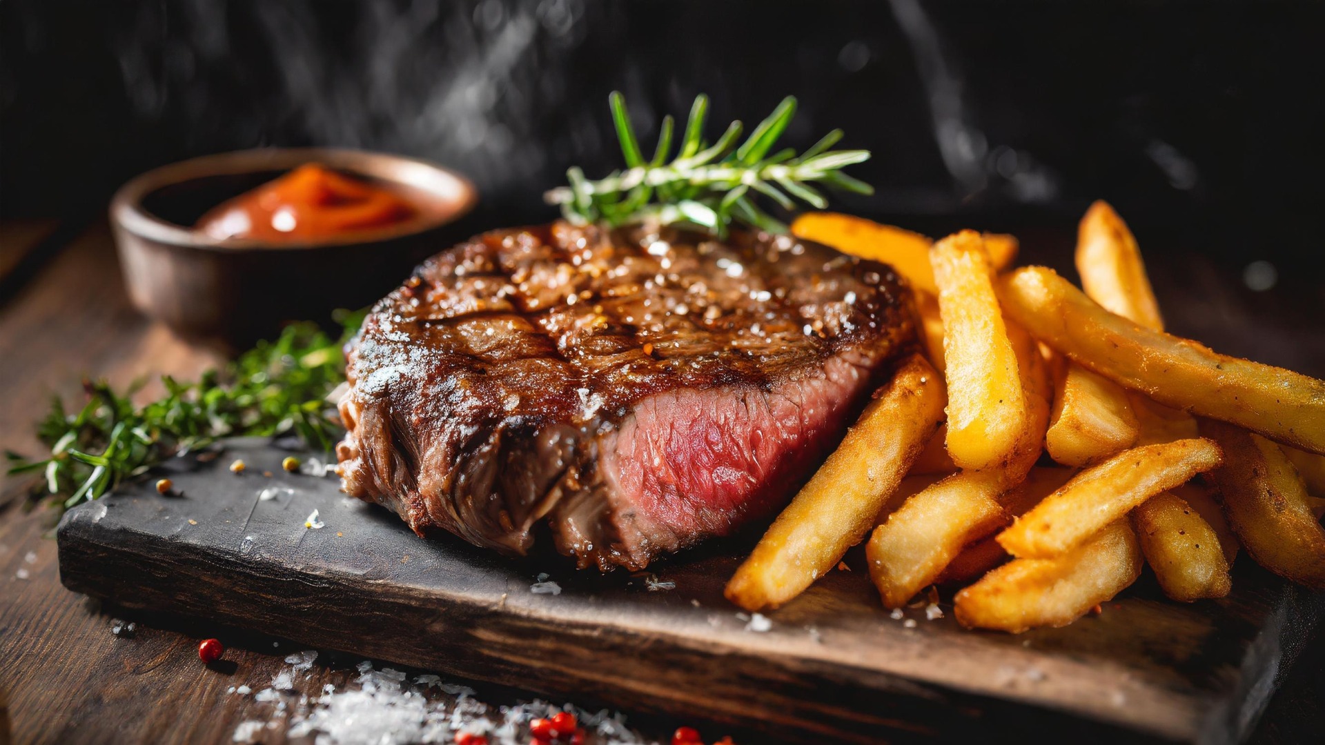 Searing steak